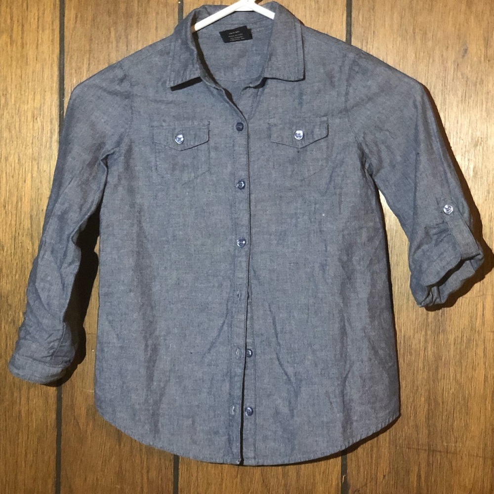Faded Glory Size 6/6x denim button up shirt